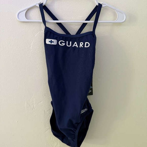 Womens Speedo Navy Blue Lifeguard Swim Suit sz 28 NWT - Picture 1 of 4